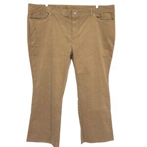 NWT Women with Control Corduroy High Rise Straight Leg Stretch Brown Pants 26WP